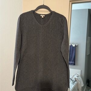 Talbots gray cable knit sweater, size Small.